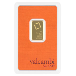 Valcambi 5 Gram .9999 Fine Gold Bar (In  Assay)