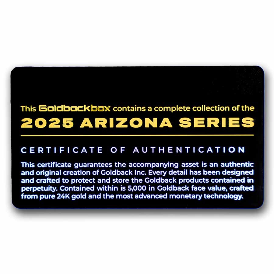 2025 Arizona Series GoldbackBox - 5,000 Face Value Set - Image 5