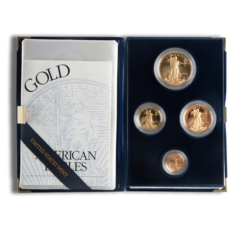 Four Coin Proof Gold Eagle Set - Box/COA (Date Varies) - Image 2