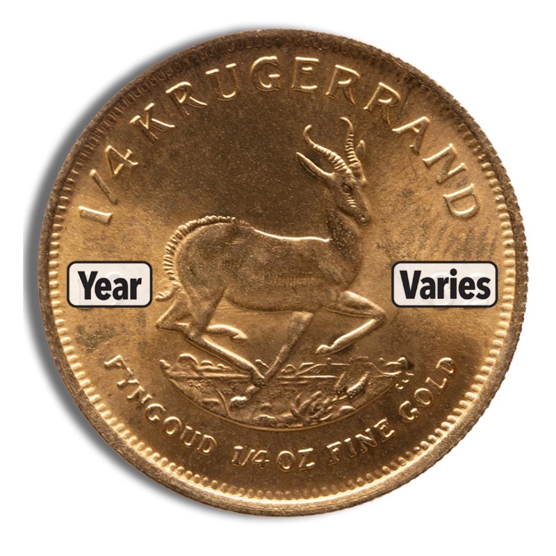 1/4 oz Gold Krugerrand (Year Varies)