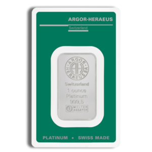 1 oz Platinum Bar – Argor-Heraeus (In Assay)