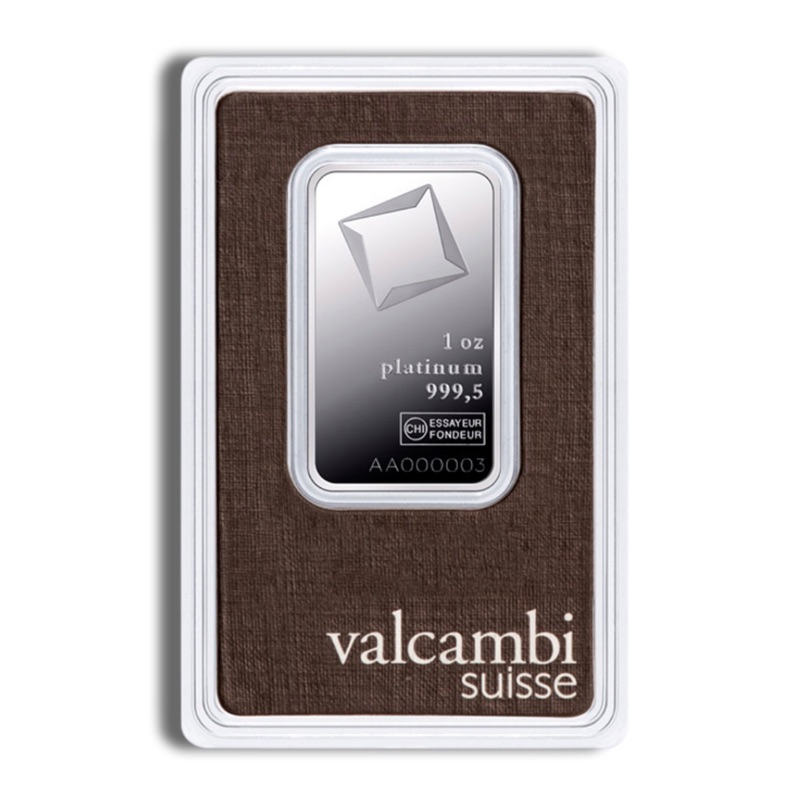 1 oz Platinum Bar – Valcambi Suisse (In Assay)