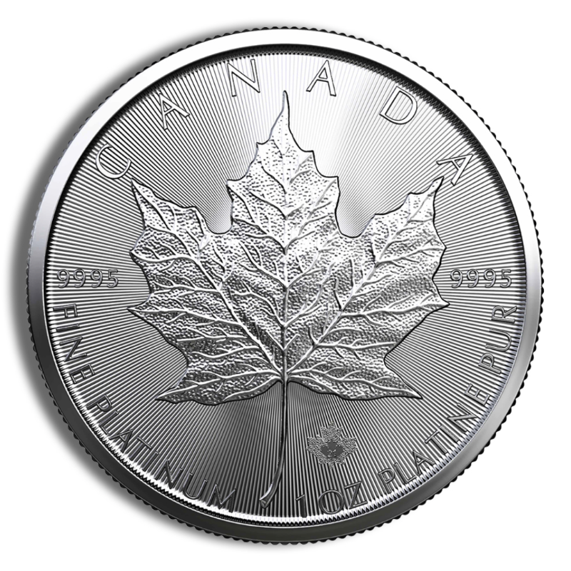 1 oz Platinum Maple Leaf Coin – BU (Year Varies)
