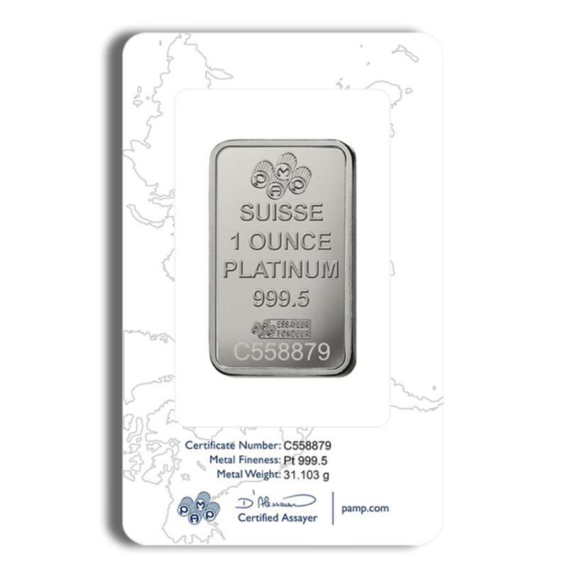 1 oz Platinum Bar – PAMP Fortuna (In Assay) - Image 2