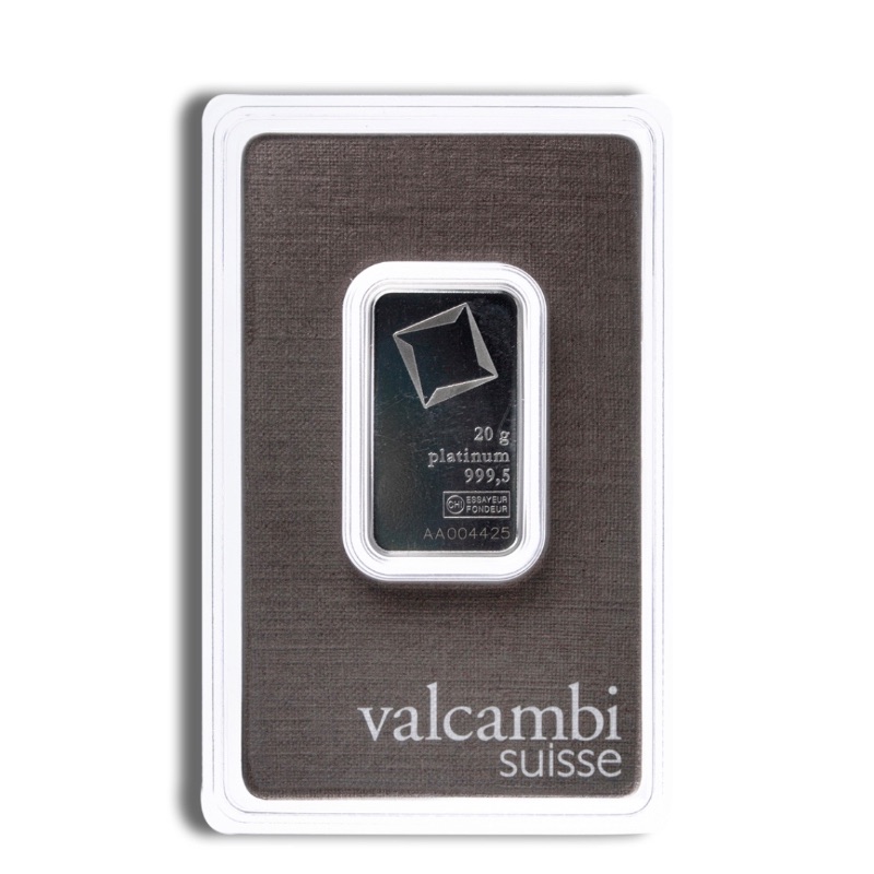 20 Gram Platinum Bar – Valcambi (In Assay)