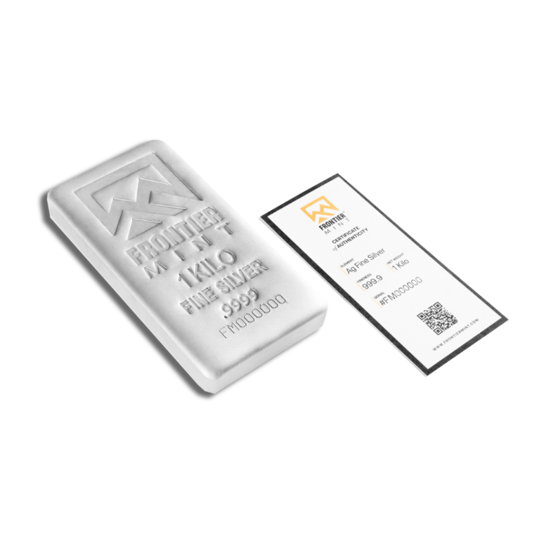 1 Kilo Silver Bar – Frontier Mint (Frosted) - Image 3