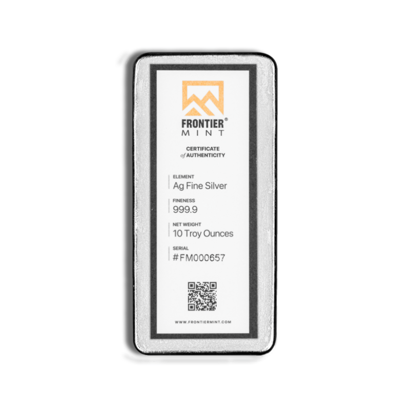 10 oz Silver Bar – Frontier Mint – .999 Fine Silver - Image 2